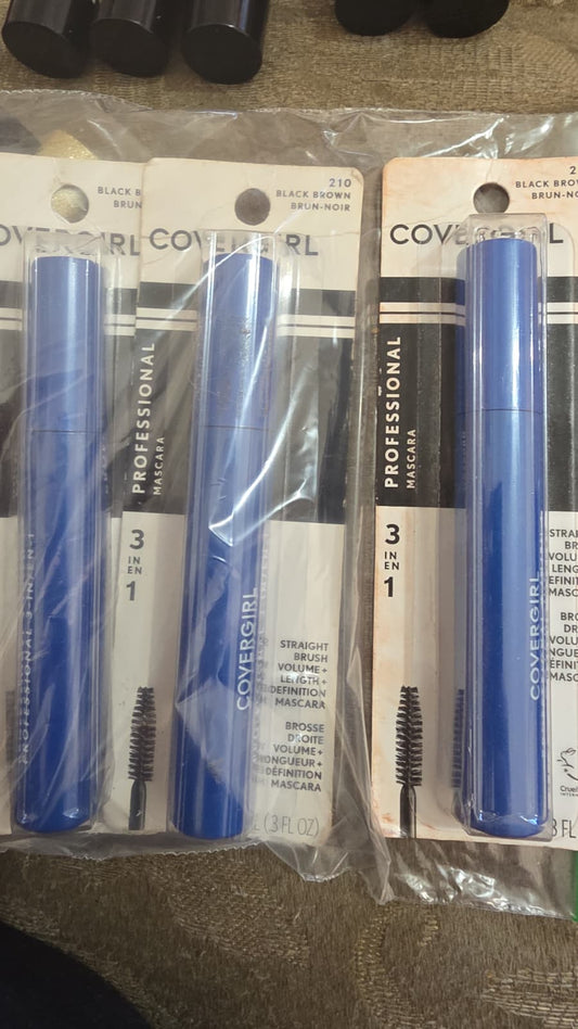 3X CoverGirl Mascara, 210 Black Brown – Lot of 3