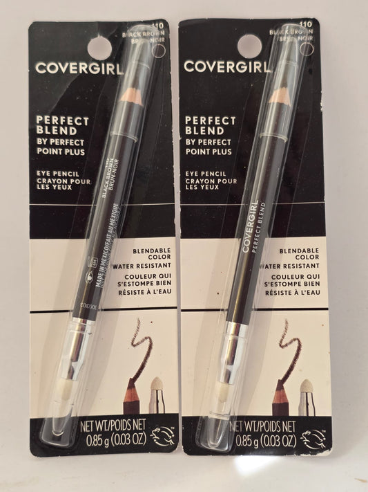 2X CoverGirl Perfect Blend Eyeliner Pencil, 110 Black Brown