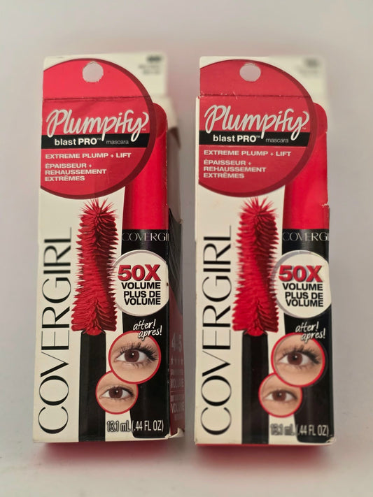 2X COVERGIRL Plumpify blastPRO Mascara Extreme Plump + Lift, 800 Very Black