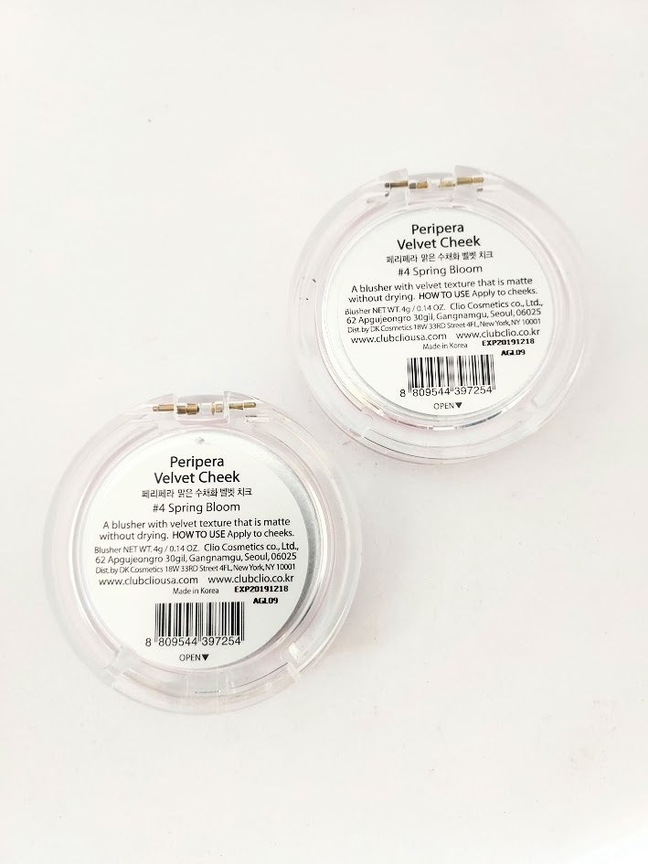 Peripera Velvet Cheek Blush #4 Spring Blossom, Lot of 2