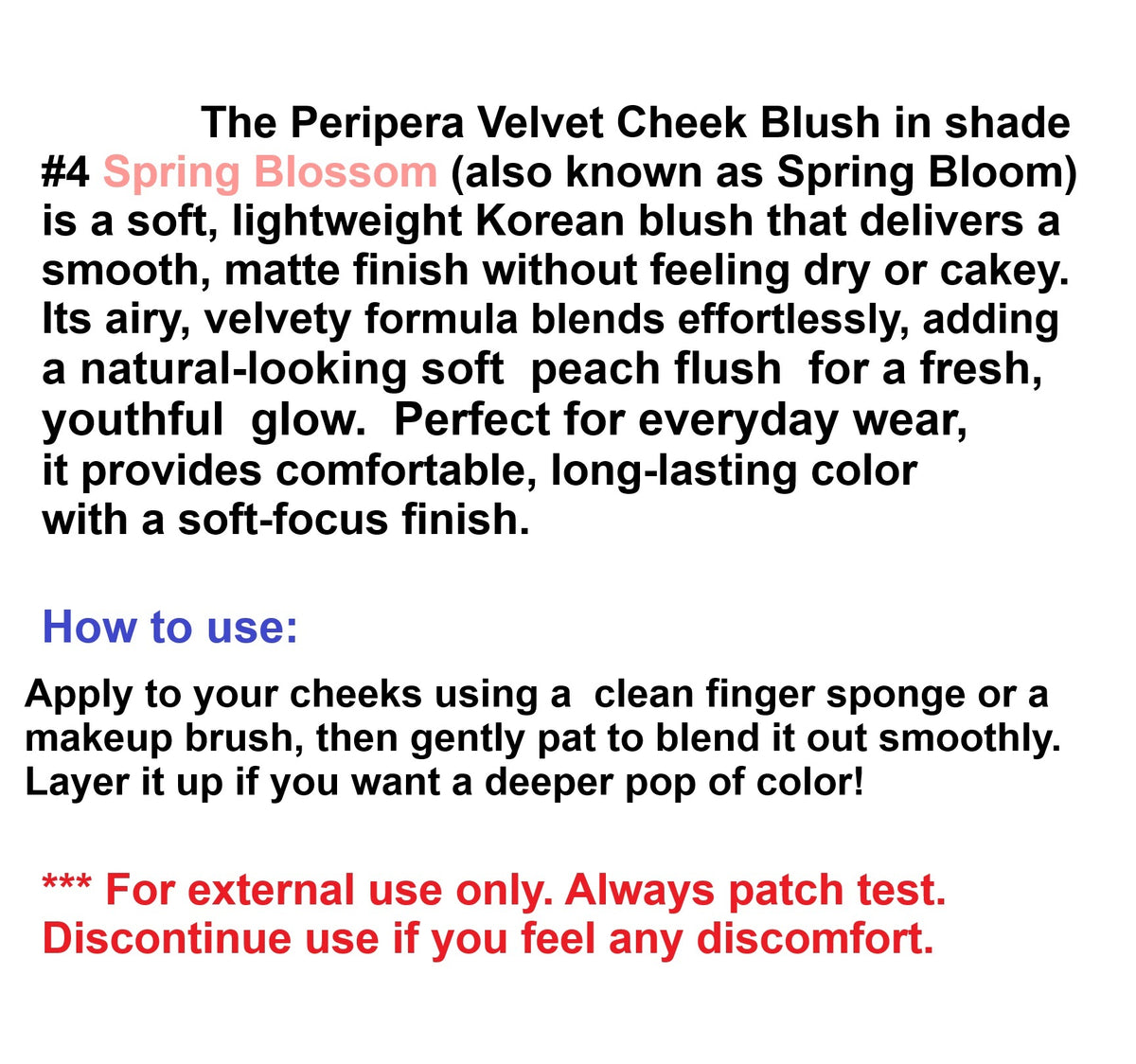 Peripera Velvet Cheek Blush #4 Spring Blossom, Lot of 2
