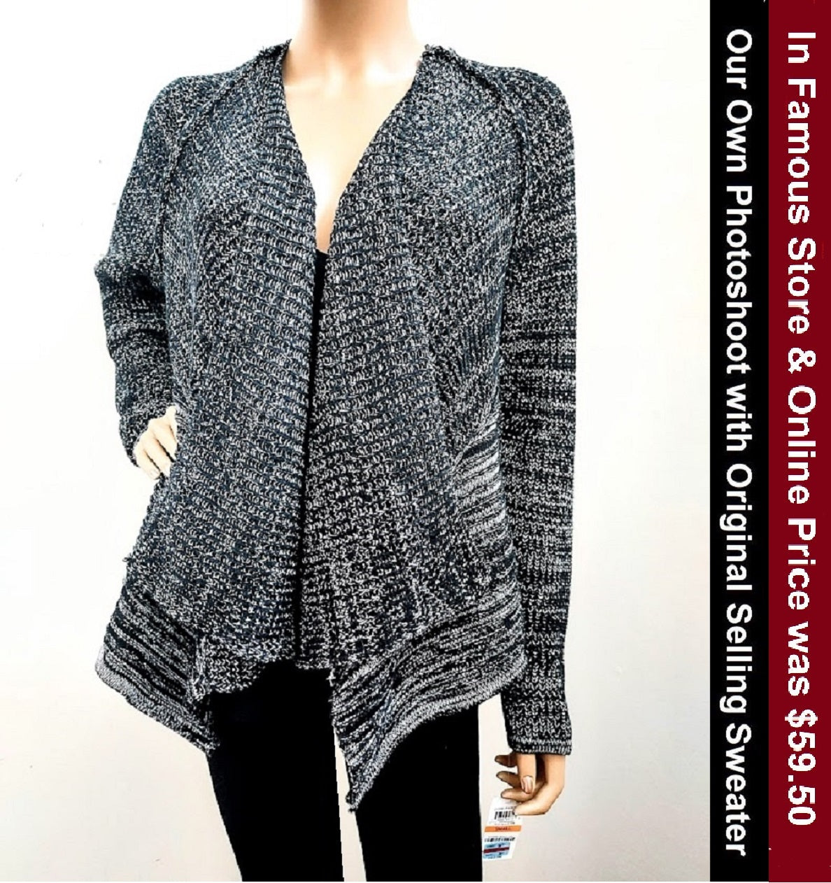 Style & Co Women's Marled Draped Front Cardigan,