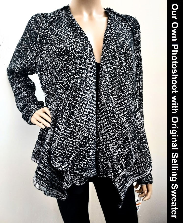 Style & Co Women's Marled Draped Front Cardigan,