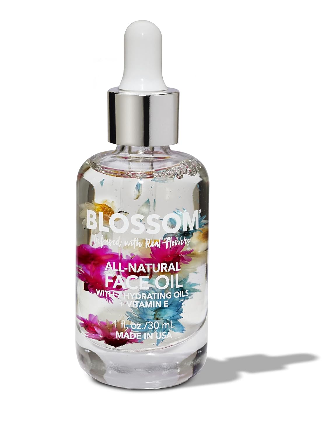 Blossom Unscented All Natural, FACE OIL Vitamin E, with Real Flowers Oil, 0.5oz