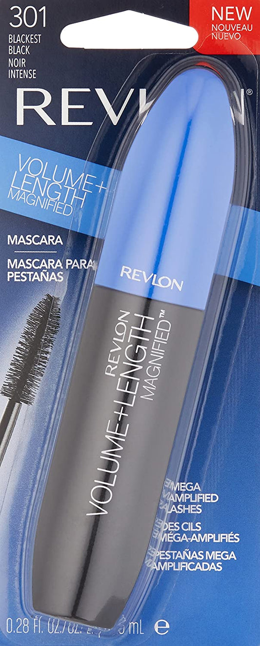 Revlon Volume + Length Magnified Waterproof Mascara, 351 Blackest Black,