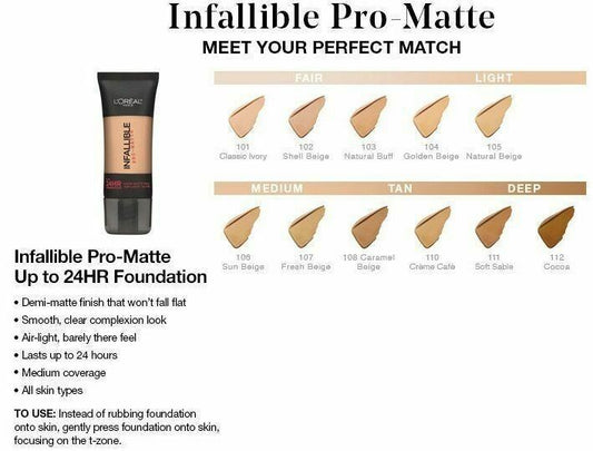 L'oreal Paris Infallible 24Hr Pro-Matte Foundation,