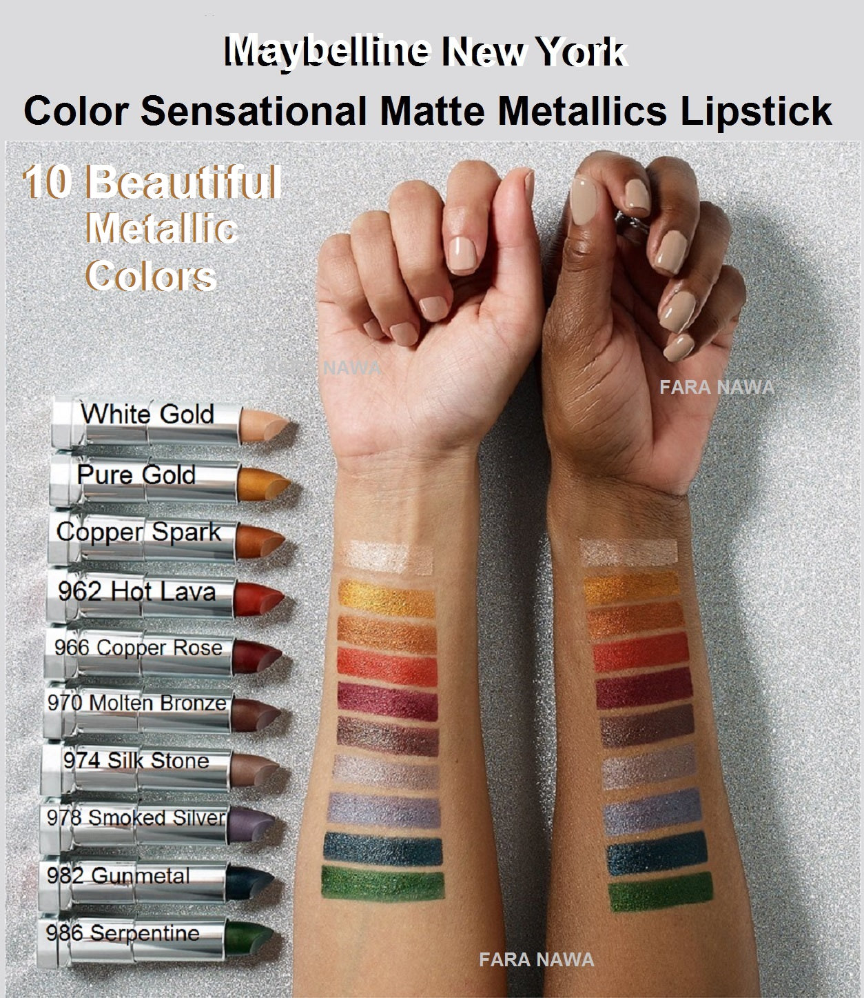 Maybelline New York Color Sensational Matte Metallics Lipstick,