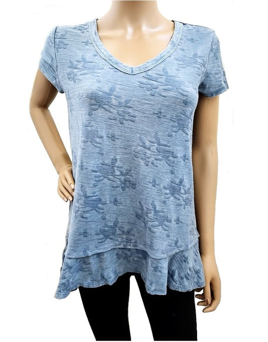 STYLE & CO Burnout Ruffle-Hem Top,